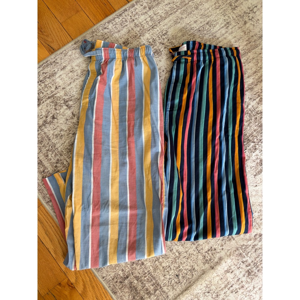 Derek Rose London Mens Pajama Bottoms Set of 2 Lightweight Cotton Size M